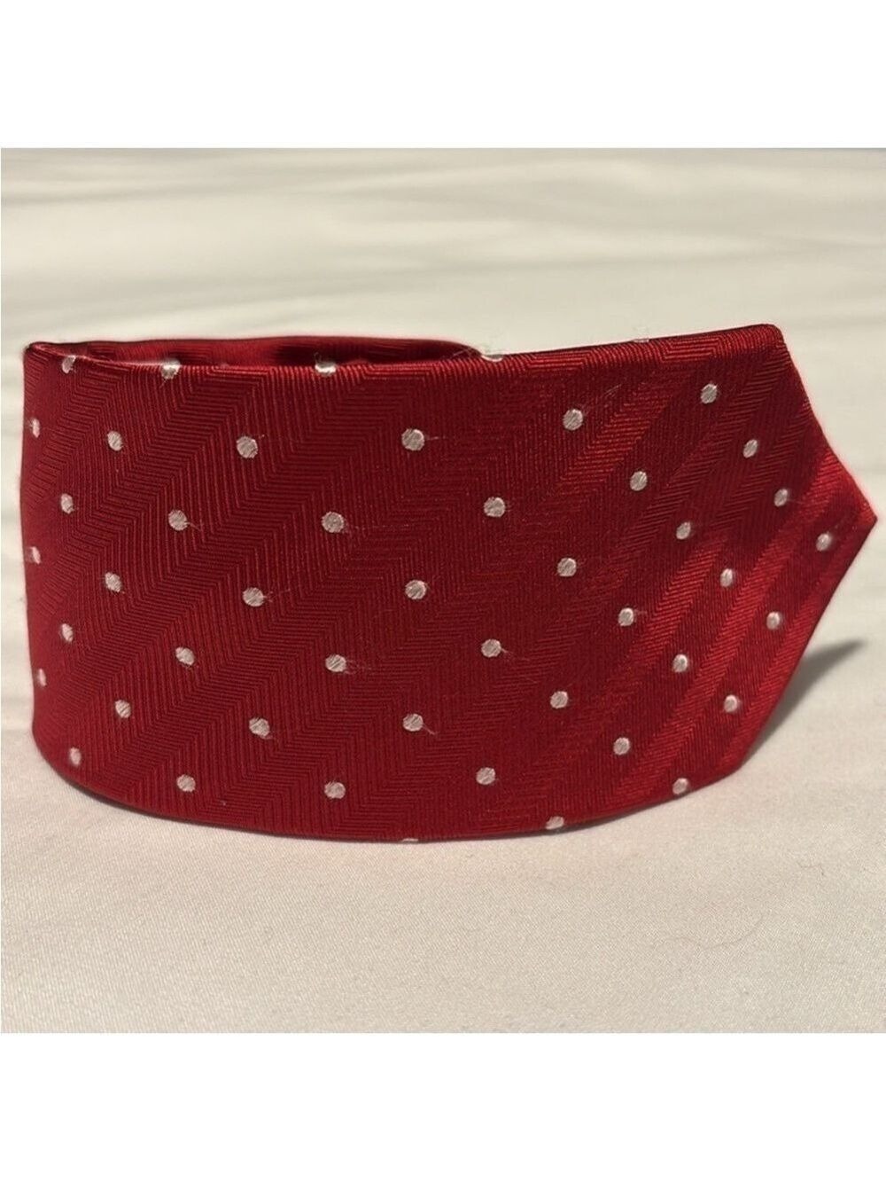 MICHAEL MICHAEL KORS 100% silk neck tie men's tie polka dots red white polka dot